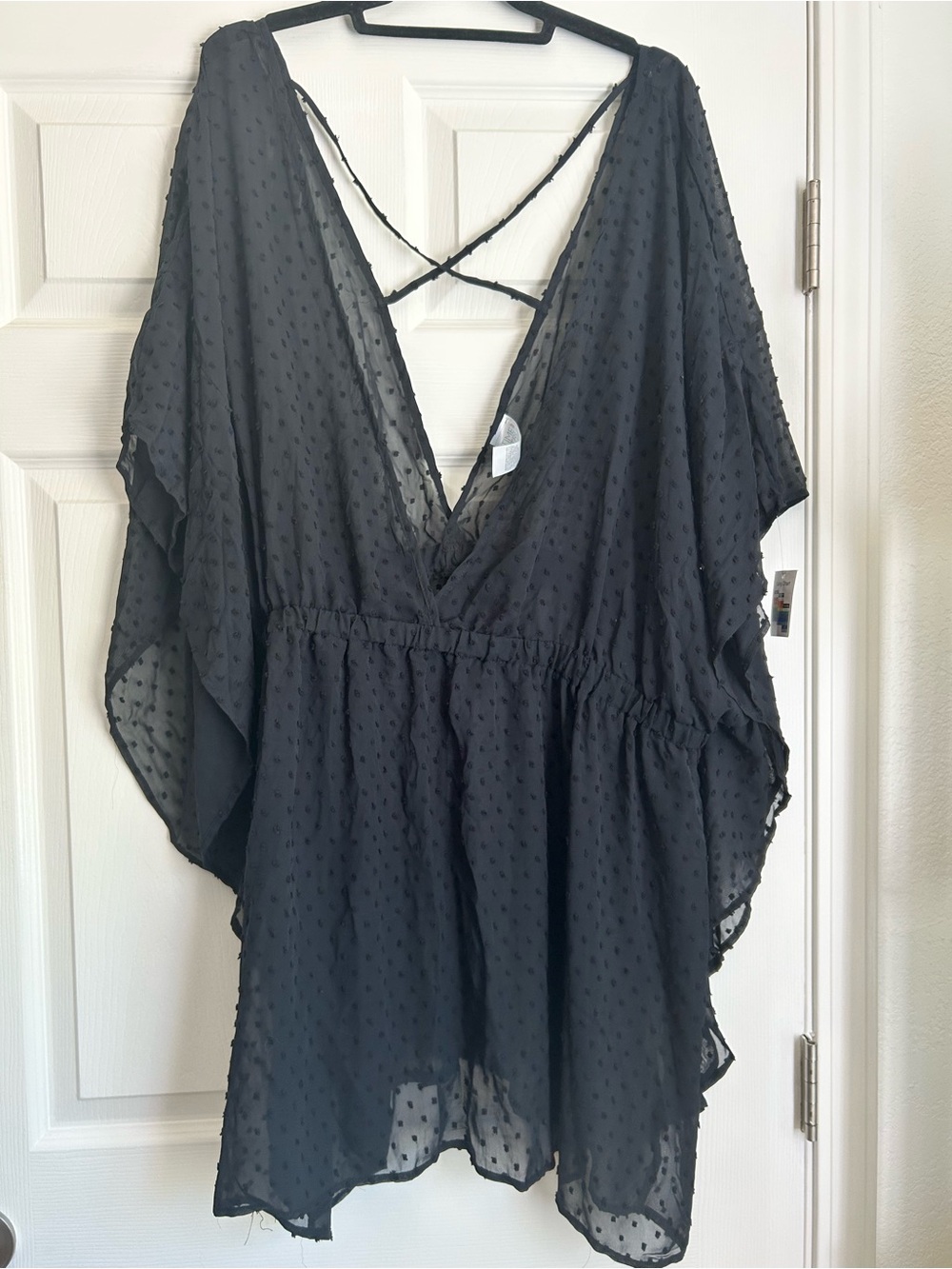 Time and Tru black sheer swimsuit cover up size 3x nwt